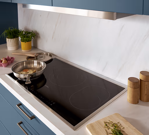 Inselküche 51.230 13 525, Stahlblau matt