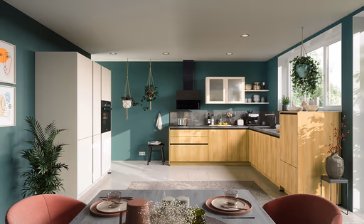 L-Küche 51.130 8 525, Sandgrau satin