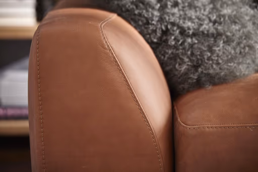 Ecksofa Redington - 2,5-Sitzer mit Ecke rechts, Leder, Cognac