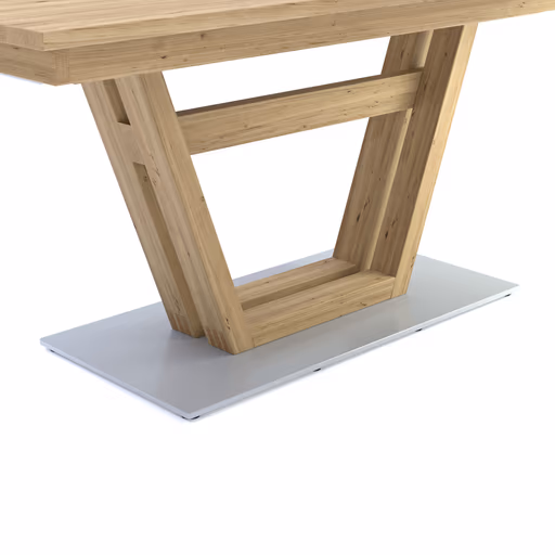 Esstisch Faro Plus - LB ca. 180x90 cm, Tisch verlängerbar (Klappeinlage einseitig), Wildeiche massiv, Bianco