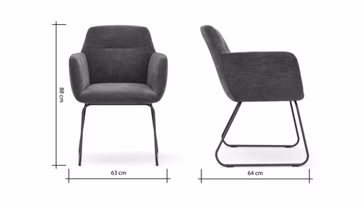 Armlehnstuhl Nashville - Stoff, Dunkelbraun