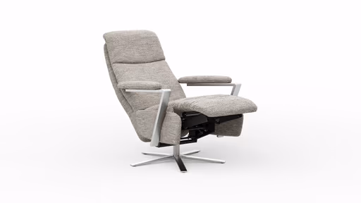   Drehsessel Enno Lazyline - Größe L inkl. Relaxfunktion, Stoff, Silber