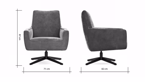 Drehsessel Matina - Größe L, Velour, Mauve