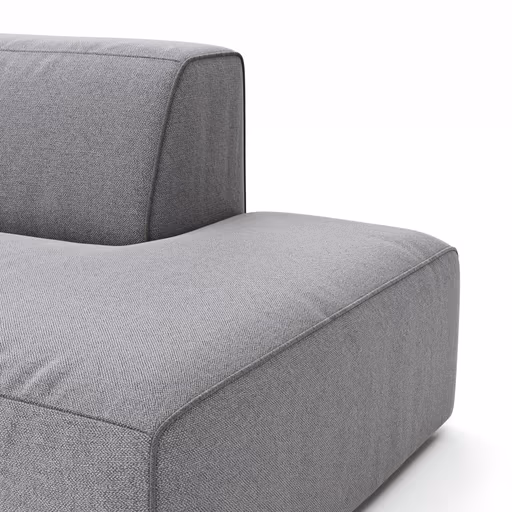 Ecksofa Elementos - Ecke links mit 1-Sitzer und Abschlusselement, Stoff, Grau