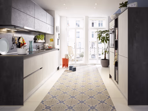 Doppelte Küchenzeile 51.180 GL 6 519, Beton Weißgrau Nachbildung