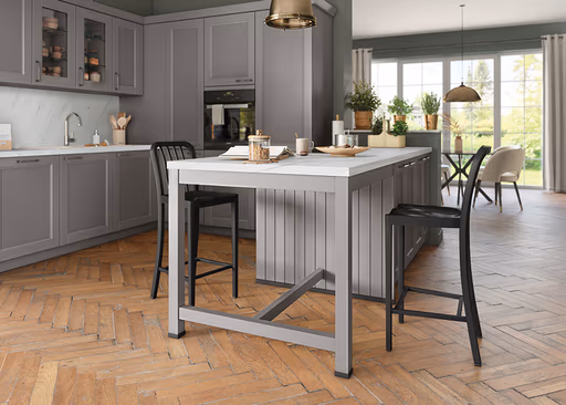 U-Küche 55.240 7 525, Achatgrau satin