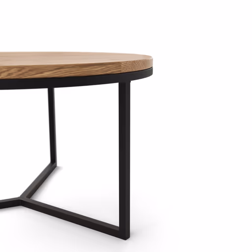 Couchtisch Joan 2- LBH ca. 58x58x33 cm, Asteiche massiv, Gestell schwarz