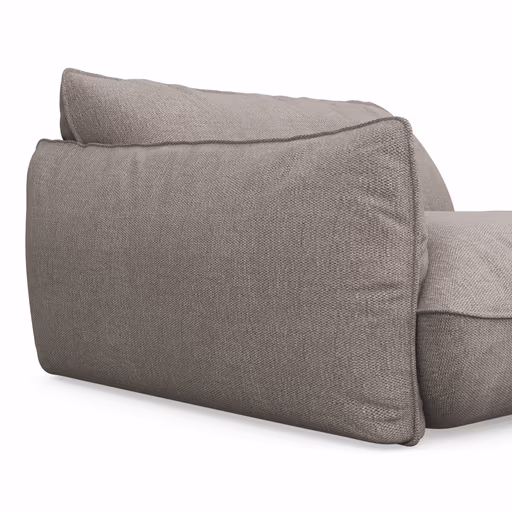 Trapezsofa Fluffy - 2-Sitzer mit Trapezelement und Abschlussteil inkl. Rückenlehne verstellbar, Stoff, Taupe
