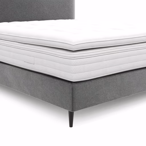 Boxspringbett Navelli 1 - Liegefläche ca. 180x200 cm, Stoff, Grau