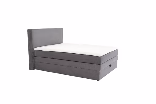 Boxspringbett JANETT- Liegefläche ca. 140x200 cm, Stoff, Grau