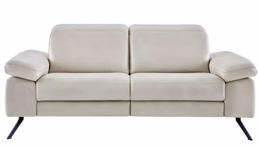 Sofa Rafaela 2.0 - 2,5-Sitzer inkl. 1x Relaxfunktion und Kopfteile verstellbar, Leder, Champagner