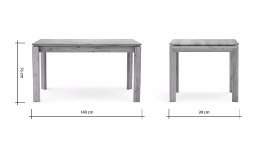 Esstisch Farmingdale - ausziehbar, Platte mit schräger Kante, LB ca. 140x90 cm, Eiche massiv, natur geölt
