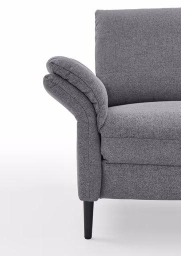 Ecksofa EM Preko mit Kopfstützen - 3-Sitzer mit Ecke rechts, Stoff, Grau