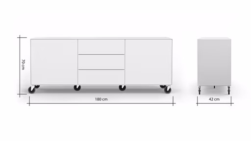 Sideboard Edge - Lack, Weiß