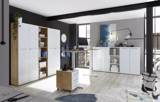 Rollcontainer GWEN - B/H/T ca. 40x55x50 cm, Eiche Dekor