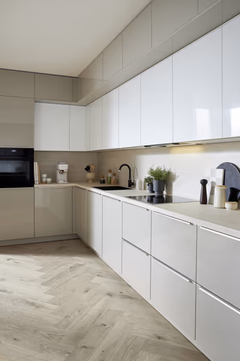 L-Küche 56.100 CO 4 525, Kieselgrau