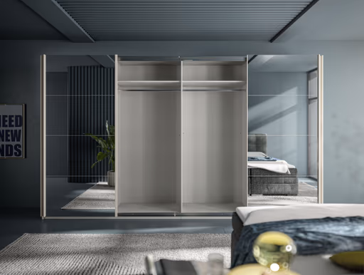 Schwebetürenschrank RIKK- B ca. 361 cm, Champagner, Spiegel