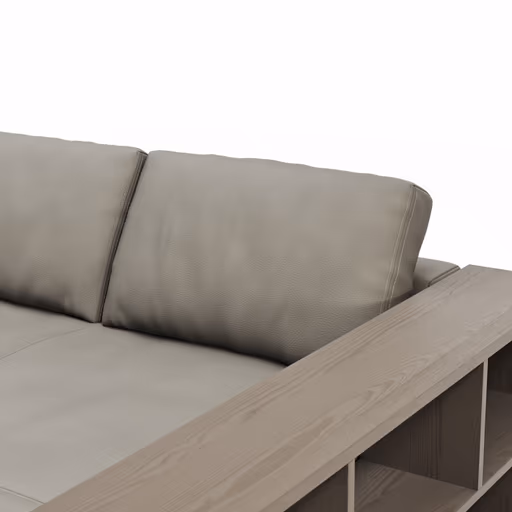 Ecksofa Aprino 1 - 2,5-Sitzer mit Longchair rechts, Leder, Grau