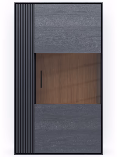 Hängevitrine Estana - Eiche massiv, Anthrazit