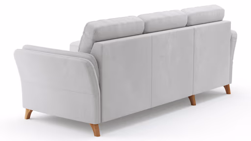 Ecksofa Vayra - Longchair links mit 2,5-Sitzer rechts, Stoff, Offwhite