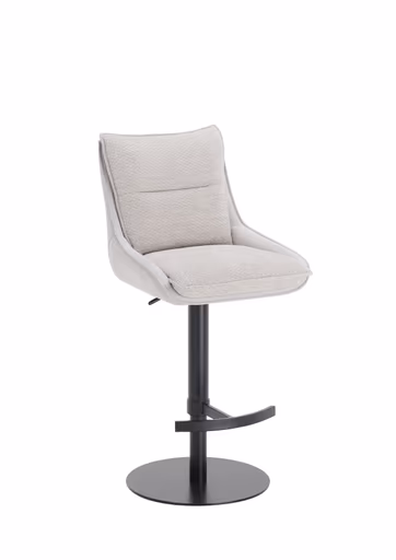 Barhocker MANDY - höhenverstellbar, Stoff, Silbergrau