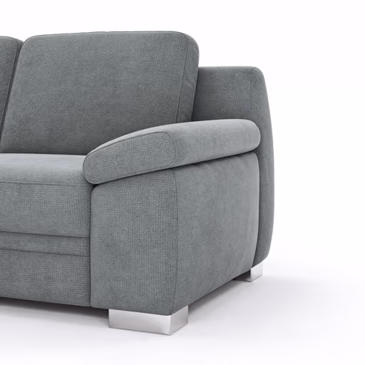 Ecksofa Tavira - Ecke links und 2,5-Sitzer rechts, Stoff, Grau