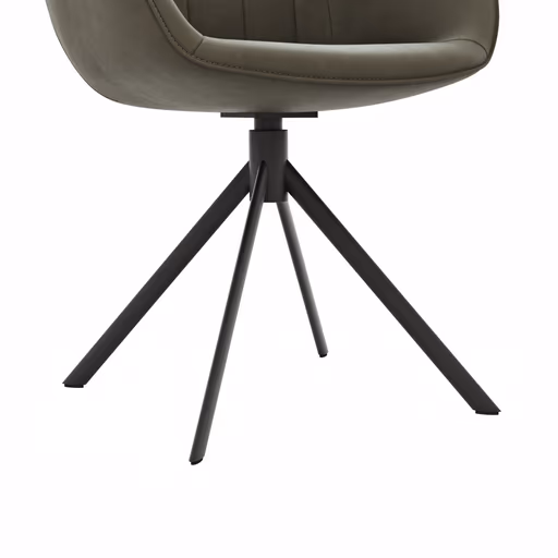 Polsterstuhl Dinner - drehbar, Leder, Schlammgrün