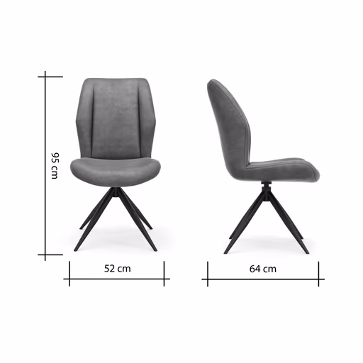 Stuhl Dalyan - drehbar, Stoff, Grau