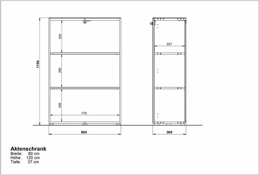 Aktenschrank GWEN - B ca. 80 cm, Eiche Nachbildung, Weiß
