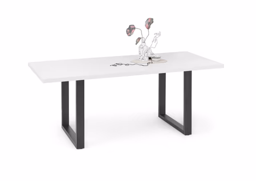 Esstisch - LB ca. 200x100 cm, Weiß, Schwarz