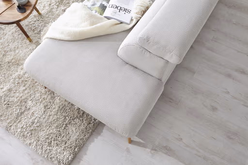 Sofa Maryville - 2,5-Sitzer mit Eckelement und Abschlussteil medium rechts, inkl. Kopfteil verstellbar, Stoff, Beige