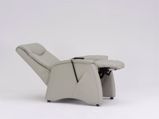 Fernsehsessel - Relaxfunktion (teilmotorisch), Leder, Platin