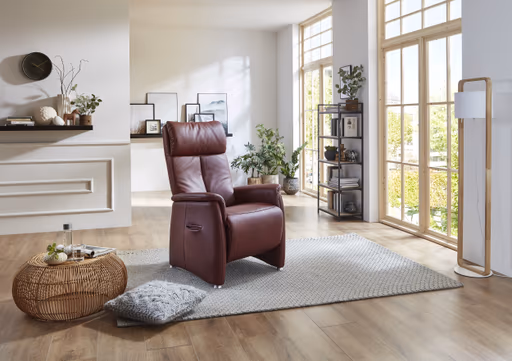 Fernsehsessel EM Gotha - Relaxfunktion (2-motorisch), Leder, Bordeaux