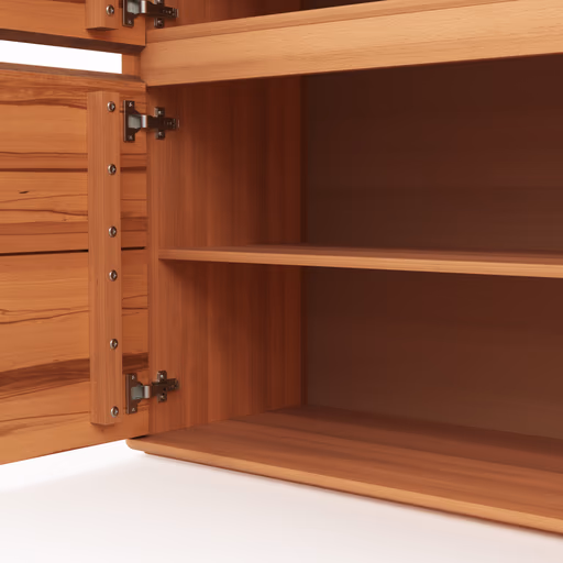 Highboard Hillsboro - inkl. Beleuchtung, Buche/Kernbuche natur, geölt