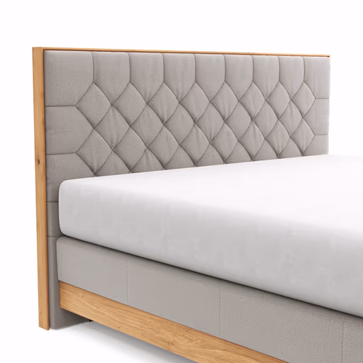 Boxspringbett Alpin Luxe - Liegefläche ca. 180x200 cm, Stoff, Graubeige
