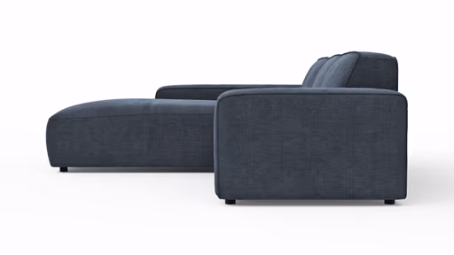 Ecksofa Denver - Longchair links mit 2,5-Sitzer, Stoff, Blau