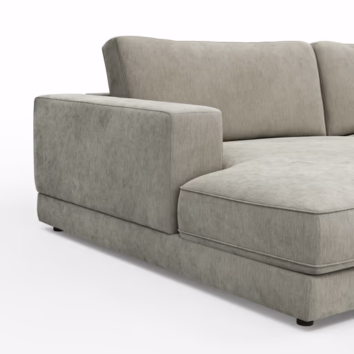 Megasofa Juni - Stoff, Hellgrau