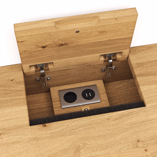 Homeoffice-Schreibtisch Cartago Soft - Wildeiche massiv, bianco geölt