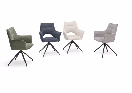 Armlehnstuhl MALEEN - drehbar, Stoff, Blau