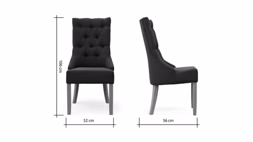 Stuhl Litchfield - Stoff, Schwarzgrau
