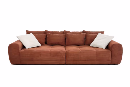 Megasofa JANNI - 3-Sitzer, Stoff, Rost