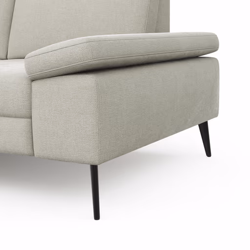 Ecksofa Houston - Longchair groß links mit 1,75-Sitzer, inkl. Sitztiefenverstellung und Armlehne klappbar, Stoff, Natur