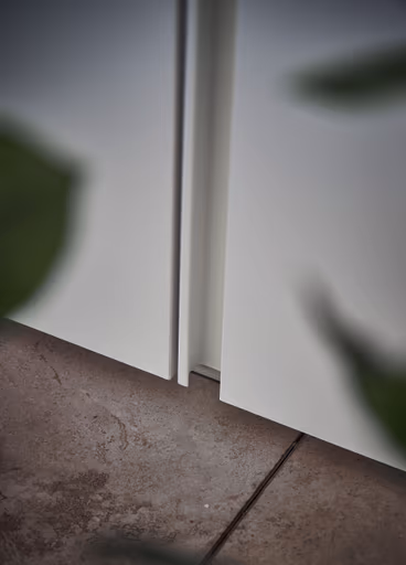 Drehtürenschrank Loretto - B ca. 280 cm, Melamin matt, Weiß