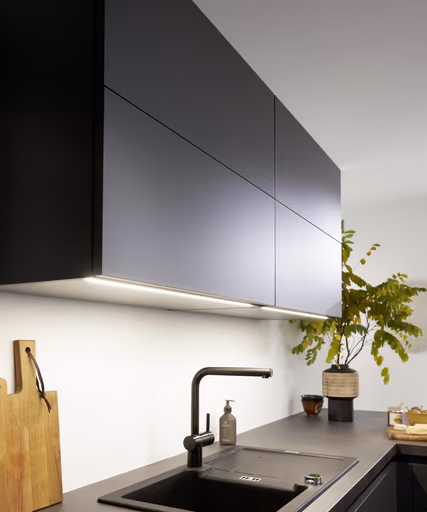 L-Küche 51.190 GL 4 524, Schwarz matt