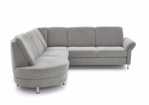 Ecksofa - Ecke links und 2,5-Sitzer, Drehsitz, Stoff, Silbergrau