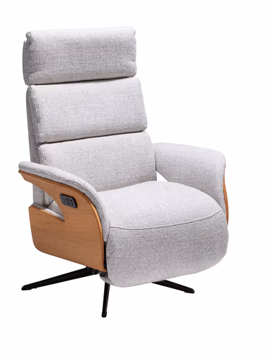 Relaxsessel Amila - Größe S, inkl. 2-motorischer Relaxfunktion und Kopfteilverstellung, Stoff, Silbergrau