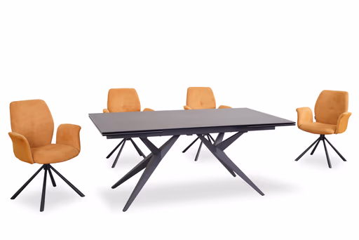 Armlehnstuhl MANOA - drehbar, Stoff, Senfgelb