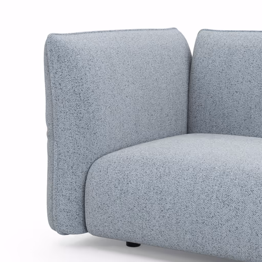 Ecksofa Motone - 2,5-Sitzer mit Ecke rechts, Stoff, Hellblau