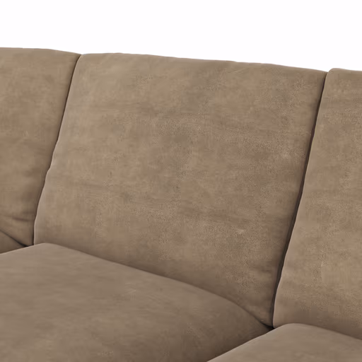 Ecksofa Stormy - Longchairs links mit 2,5-Sitzer, Stoff, Rauchbraun