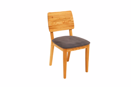 Stuhl - Stoff, dunkelbraun, Eiche massiv